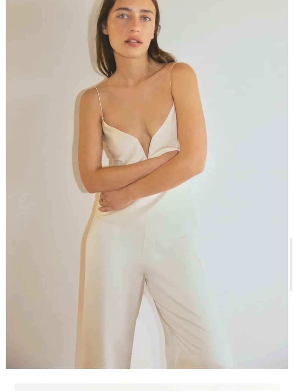 LIKE NEW Zara Ecru Satin Set